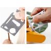 11 In 1 Stainless Steel Multi-tool Credit Card Wallet Portable Survival Pocket Tool Beer Can Opener Knife Fruit Peeler Wrench Saw Blade