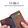 11 In 1 Stainless Steel Multi-tool Credit Card Wallet Portable Survival Pocket Tool Beer Can Opener Knife Fruit Peeler Wrench Saw Blade