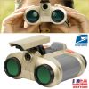 4X30 Kids Toy Night Vision Binoculars with Pop-Up LED Light Portable Neck Strap for Watching Hiking Travelling