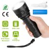 Tactical Military LED Flashlight Torch 50000LM USB Rechargeable Handheld Flashlight Torch w/ 3 Lighting Modes Strong Light Weak Light Strobe Mode