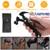 12 in 1 Hammer Multitool Portable Stainless Steel Mini Hammer Survival Tool Camping Gear Unique Gifts for Dad Husband Brother Boyfriend