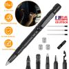 11 In 1 Tactical Pen Gear Set Multi-tool Survival Pen Set Cool Gadget Gift for Men EDC Glass Breaker LED Flashlight Ballpoint Pen Whistle Ink Refills