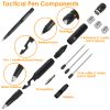 11 In 1 Tactical Pen Gear Set Multi-tool Survival Pen Set Cool Gadget Gift for Men EDC Glass Breaker LED Flashlight Ballpoint Pen Whistle Ink Refills