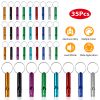 35Pcs Emergency Whistles Extra Loud Aluminum Alloy Whistle with Key Chain Ring for Camping Hiking Hunting Outdoor Sports Emergency Situations