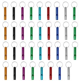 35Pcs Emergency Whistles Extra Loud Aluminum Alloy Whistle with Key Chain Ring for Camping Hiking Hunting Outdoor Sports Emergency Situations