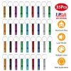 35Pcs Emergency Whistles Extra Loud Aluminum Alloy Whistle with Key Chain Ring for Camping Hiking Hunting Outdoor Sports Emergency Situations