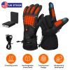 Winter Heated Gloves for Men Women 3000mAh Rechargeable Electric Gloves Waterproof Windproof Touchscreen PU Polyester Gloves With 3 Heated Levels for