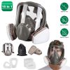 Full Face Respirator Mask Reusable Gas Mask 6800 Facepiece Respirator 15 in1 Full Face Cover Set with Storage Bag Against Gases Dust Vapors for Weldin