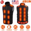 Heated Vest Men Women Heated Jacket with 23 Heating Zones 3 Heat Levels USB Powered Machine Washable for Winter Hiking Skiing Skating Outdoor Activiti