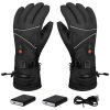 Winter Heated Gloves for Men Women 3000mAh Rechargeable Electric Gloves Waterproof Windproof Touchscreen PU Polyester Gloves With 3 Heated Levels for