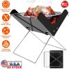 Foldable BBQ Grill Charcoal Barbecue Portable X Grill Tabletop Outdoor Smoker BBQ for Camping Picnic Outdoor Party