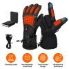 Winter Heated Gloves for Men Women 3000mAh Rechargeable Electric Gloves Waterproof Windproof Touchscreen PU Polyester Gloves With 3 Heated Levels for