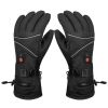 Winter Heated Gloves for Men Women 3000mAh Rechargeable Electric Gloves Waterproof Windproof Touchscreen PU Polyester Gloves With 3 Heated Levels for